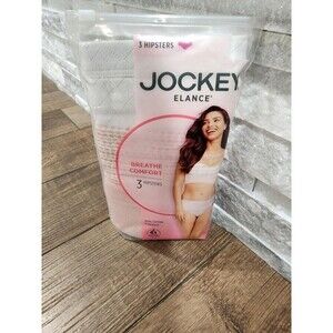Jockey Womens Underwear Elance Hipsters 3 Pack Underwear 100% Cotton Sz 10 3XL